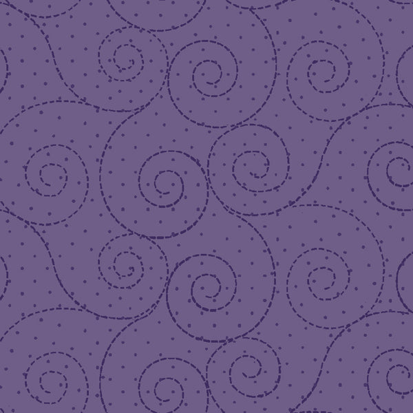 102069 Basically Hugs Swirls Purple by Helen Stubbings 100% cotton