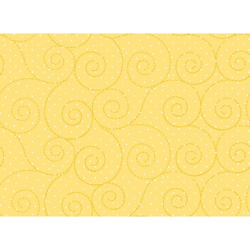 102073 Basically Hugs Swirls Yellow by Helen Stubbings 100% cotton