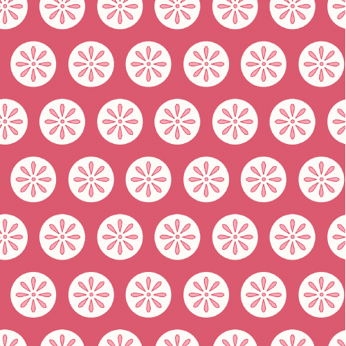 102078 Fancywork Box Flower Dots Red by Helen Stubbings 100% cotton