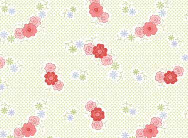 102081 Fancywork Box Vintage Floral Light Green by Helen Stubbings 100% cotton
