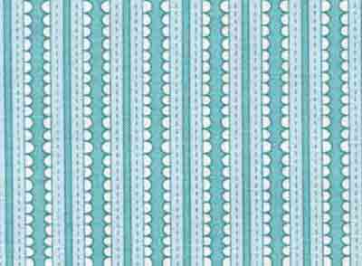 102091 Nice People Nice Things Scallop Stripe Light Teal by Helen Stubbings 100% cotton