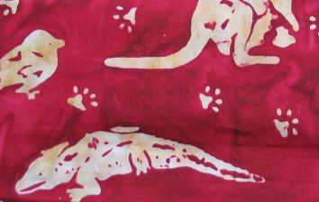 104008 Australian Themed Batik Red by Nutex 100% cotton