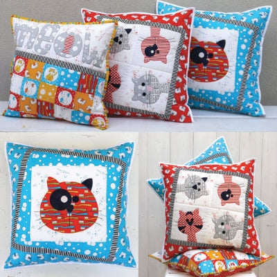 203003 Kitty Cats cushion pattern by Claire Turpin