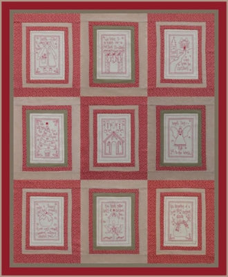 209009 It's a Redwork Christmas Stitchery Quilt BOM Pattern by Rosalie Dekker