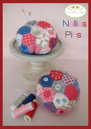 211005 Nellies Pins Hexie Pincushion Pattern by Two Brown Birds Creati ...