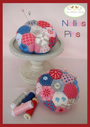 211005 Nellies Pins Hexie Pincushion Pattern by Two Brown Birds Creative Card