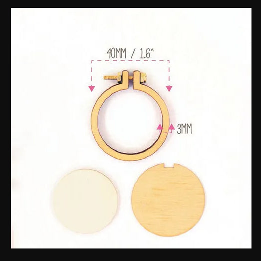 315002 Miniature Embroidery Hoop 4cm Timber