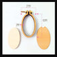 315015 Miniature Embroidery Hoop Oval Small Vertical Timber with Necklace