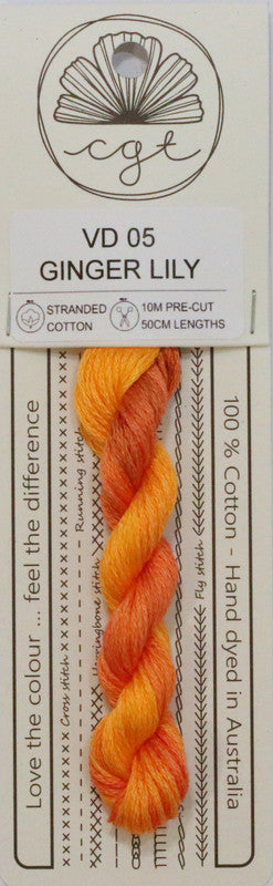 407005 Cottage Garden Thread Feathers & Petals Range VD05 Ginger Lily