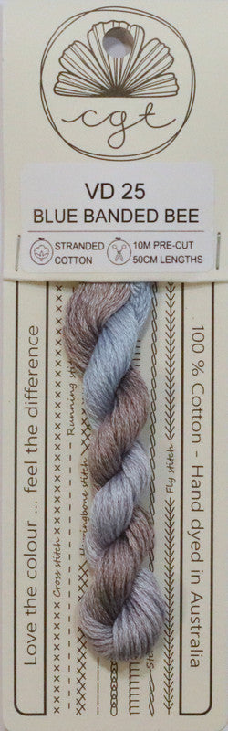 407025 Cottage Garden Thread Feathers & Petals Range VD25 Blue Banded Bee