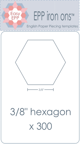 501014 Pack of 300 x 3/8in hexagon iron on washaway precut paper EPP