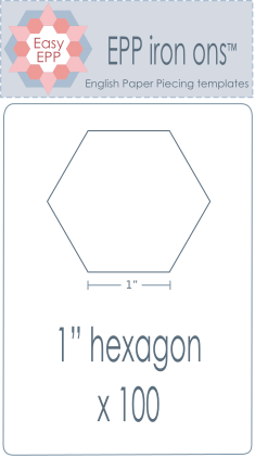 501019 Pack of 100 x 1in hexagon iron on washaway precut paper EPP