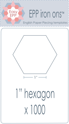 501020 Pack of 1000 x 1in hexagon iron on washaway precut paper EPP